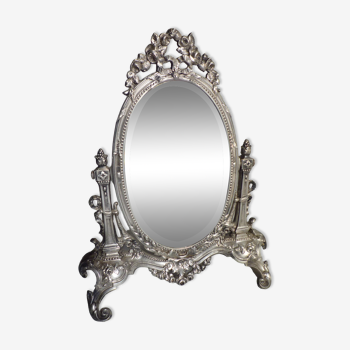 Small table mirror, silver bronze Napoleon III era