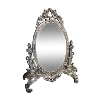 Small table mirror, silver bronze Napoleon III era