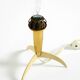 Two Mid-Century Modern rocket table lamps in brass and glass