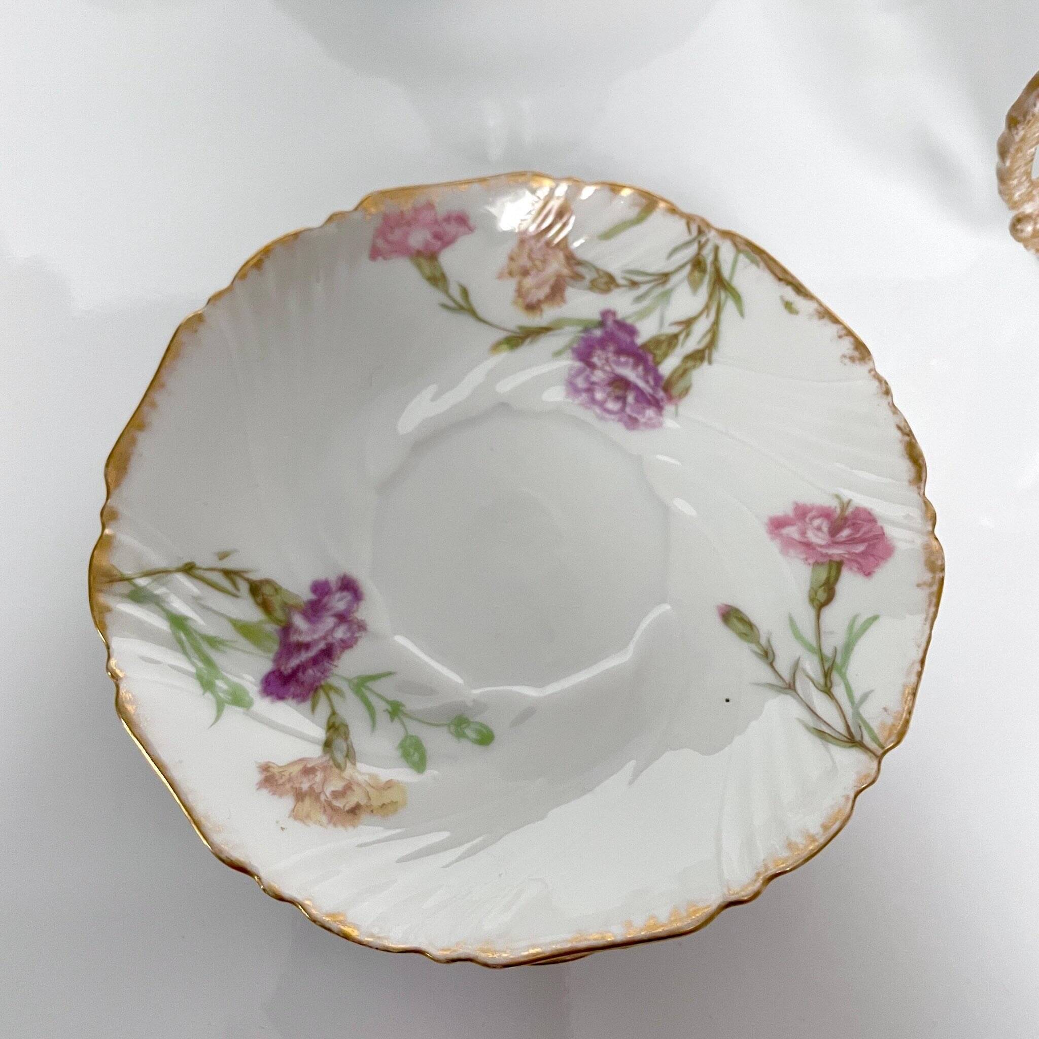 Set of 7 Porcelain Cups and Saucers | Elegant Floral Decor