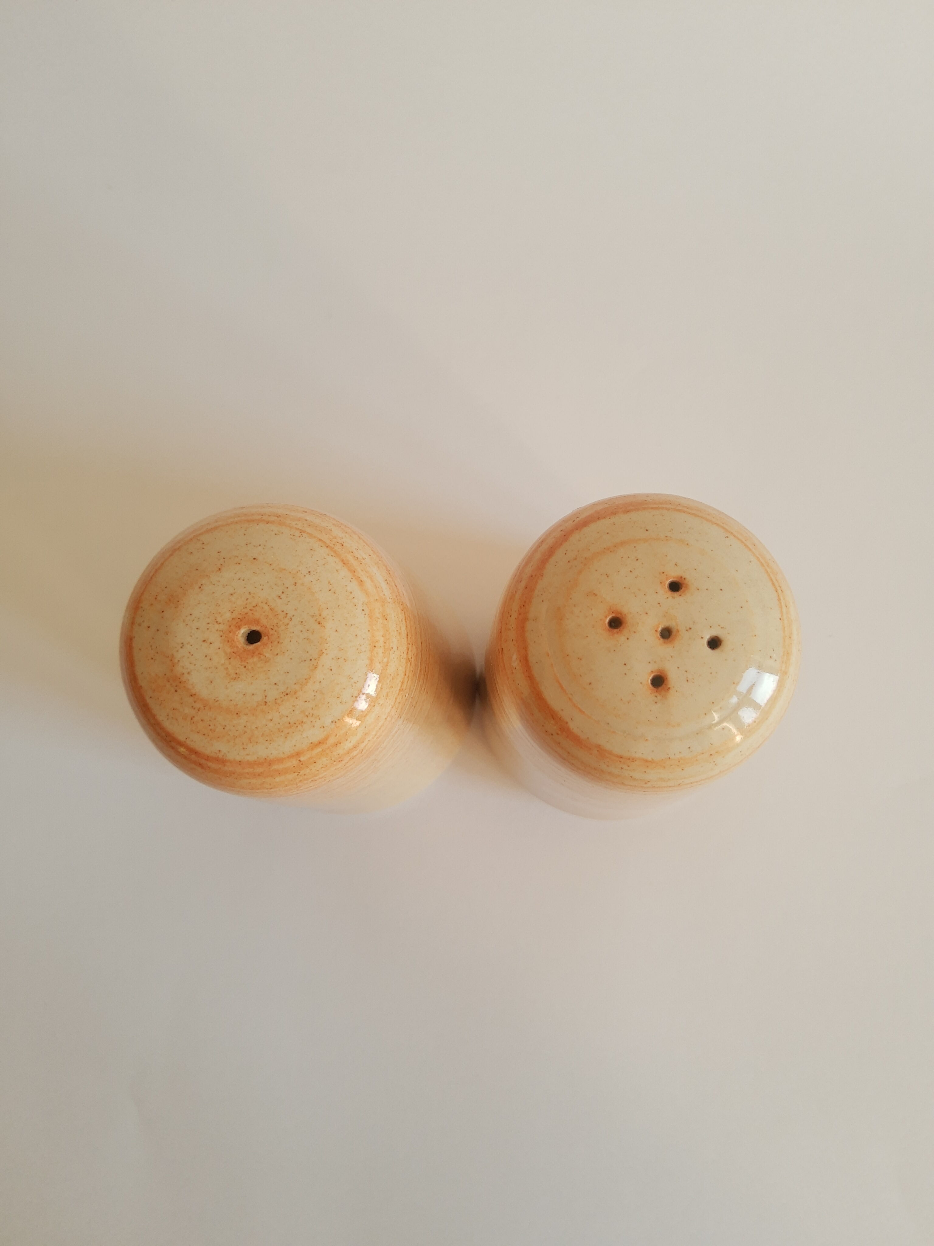 Vintage stoneware salt and pepper shaker set