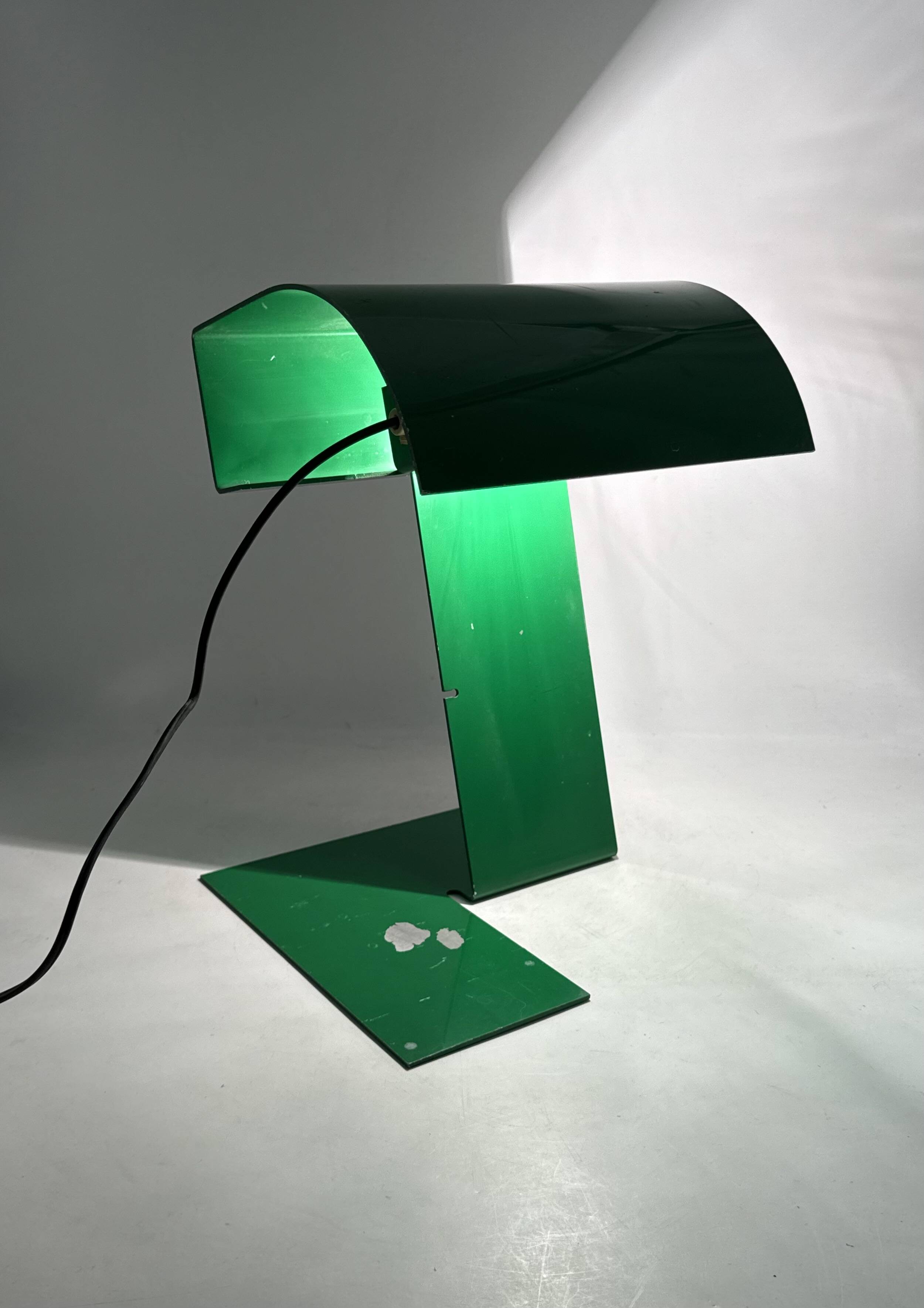 Green 'Blitz' Table Lamp, Trabucco, Vecchi, Volpi, Stilnovo Italy 1972