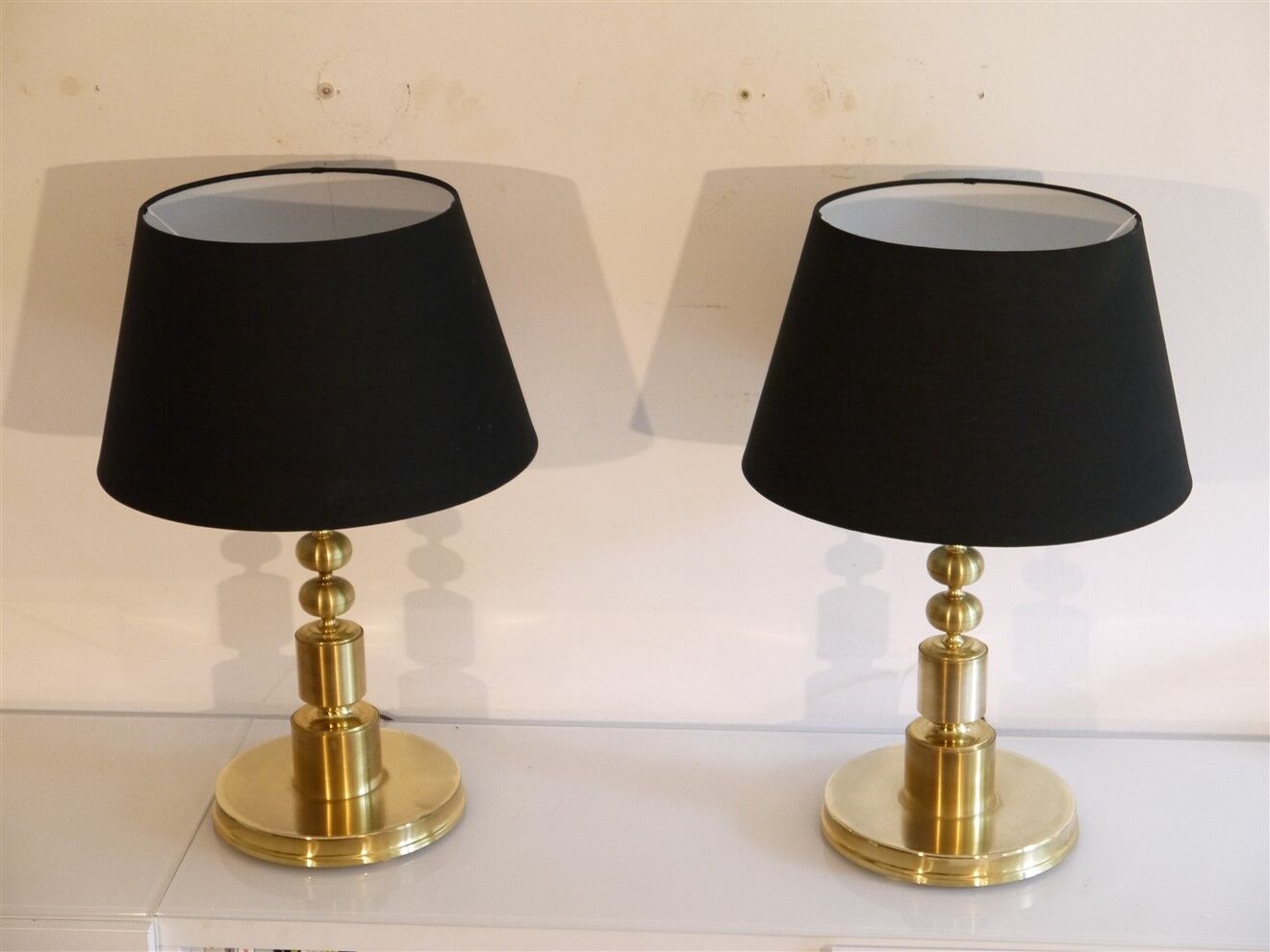 Pair of Scandinavian brass lamps 1970