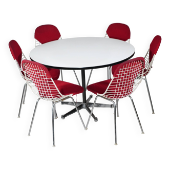 Herman Miller Table 6x Charles Eames DKR Chairs Set 1960s