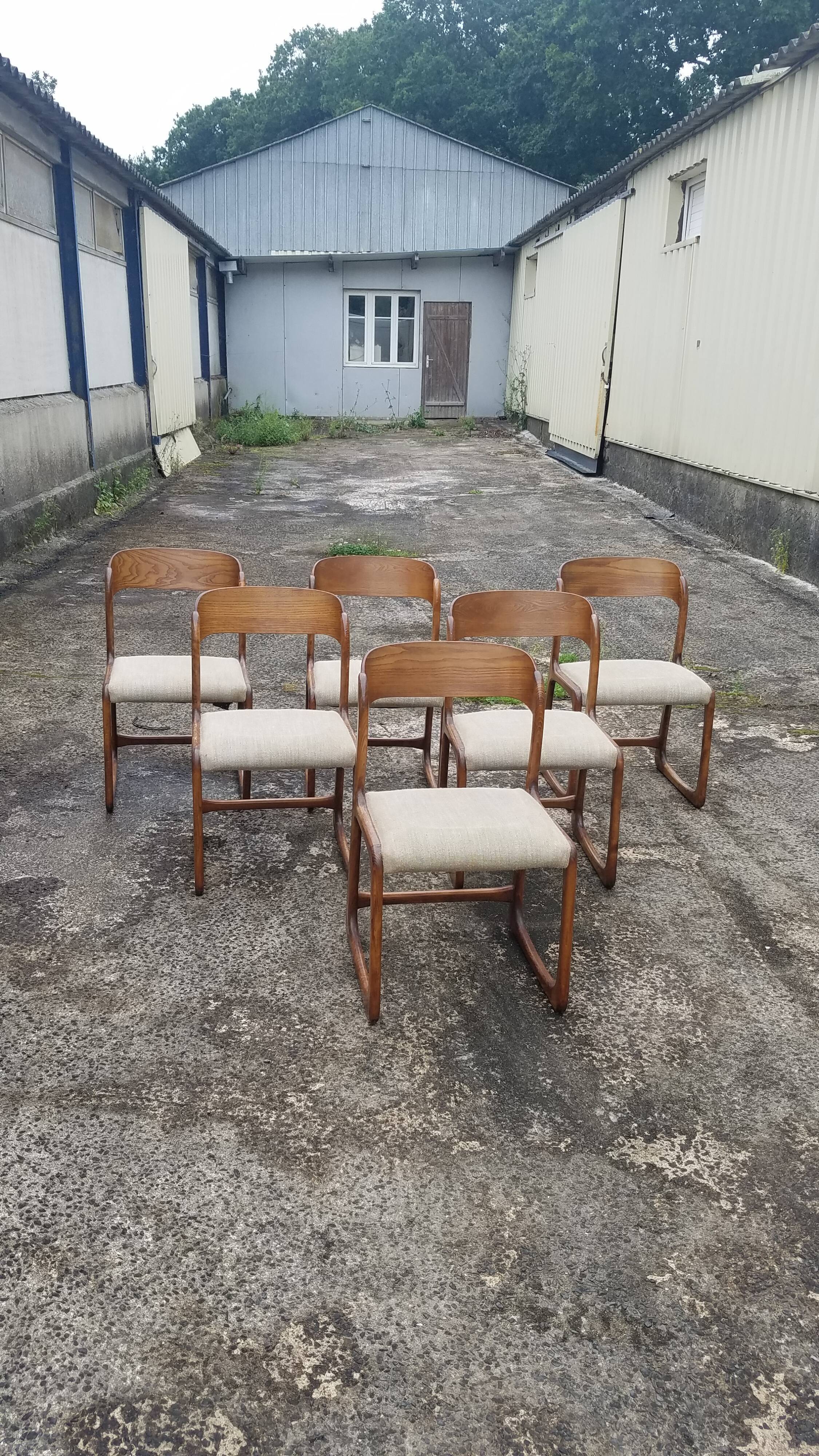 6 vintage Baumann sleigh chairs