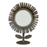 Jean Vinay flower mirror 1960s, In copper & brass