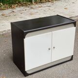 White and brown wooden chest of drawers from the 80s