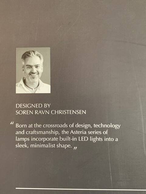 Soren ravn christensen lamp new model asteria denmark
