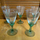Série 5 verres à pied luminarc verre transparent & vert émeraude vinta