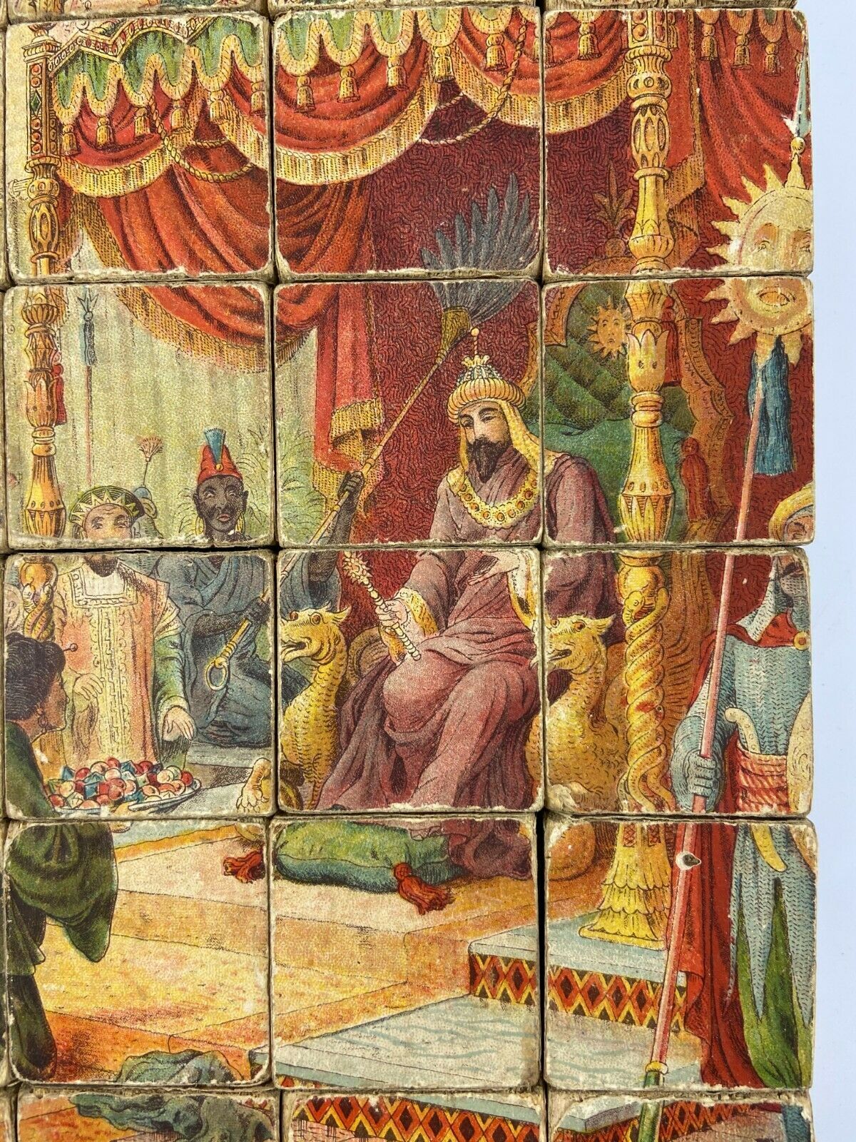 Old wooden box cube puzzle orientalist aladdin game 1900