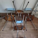 4 chaises en Formica bleues
