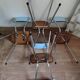 4 blue Formica chairs