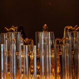Vintage brass and murano glass wall lamp from Venini by Novaresi, Italy 1960s