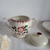 Sarreguemines earthenware sugar bowl, Epernay pattern