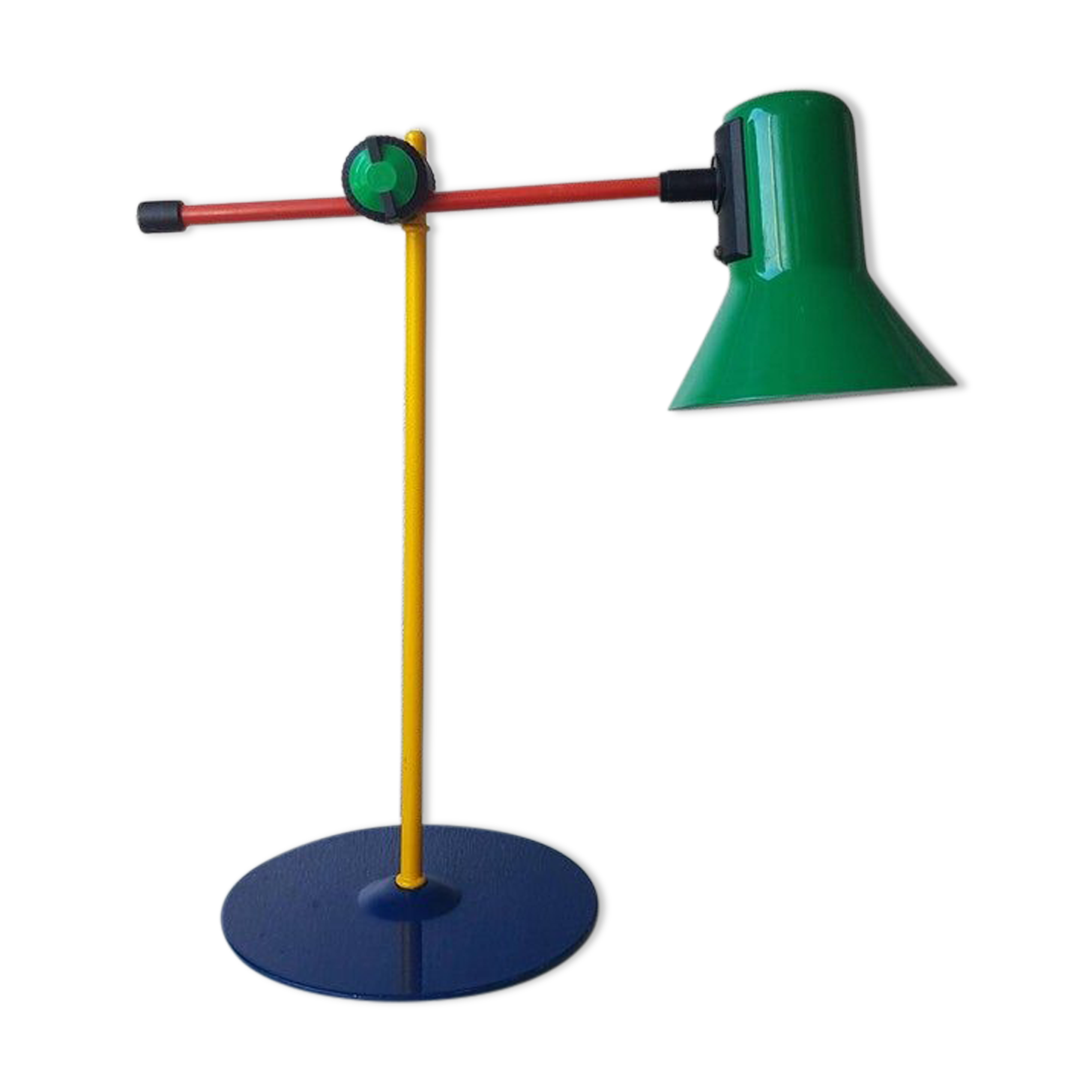 1980s metal desk lamp, Memphis style