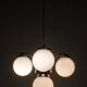 Czech Art Deco Chandelier from the 1930s with Four Opaline Glass Shades