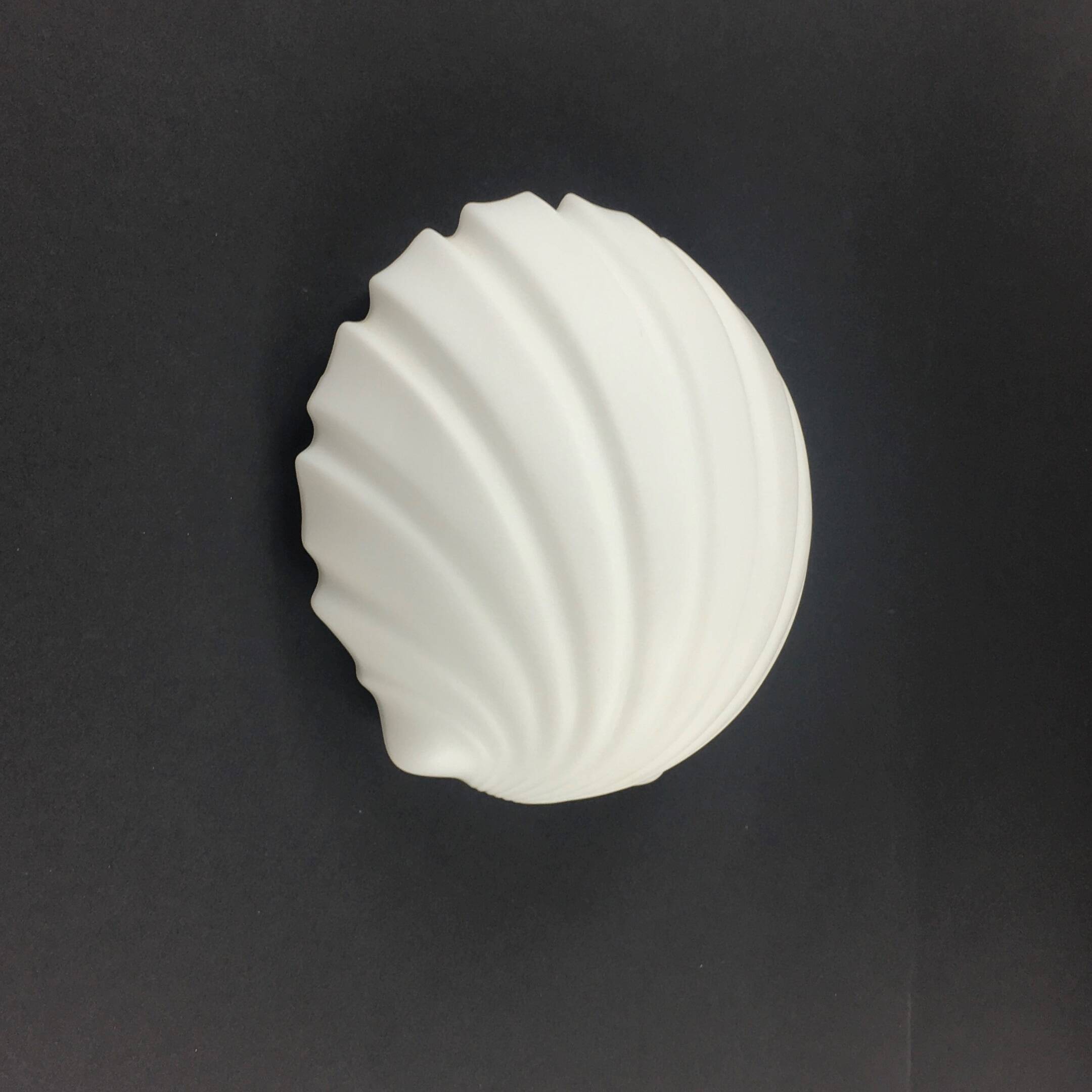 Shell-Shaped Opaline Glass Wall Light from Limburg, Germany, 1970s