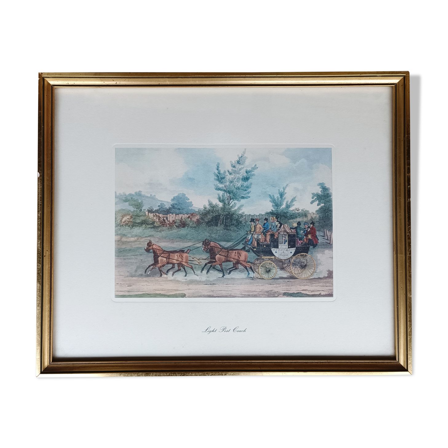 Engraving carriage horse