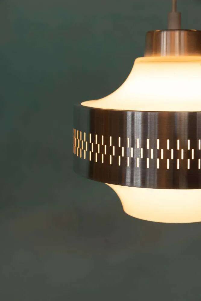 1960s vintage glass pendant light, Swedish pendant.