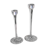 Transparent blown glass candle holders