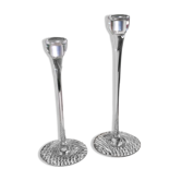 Bougeoirs en verre soufflé transparent