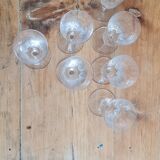 Chiseled crystal champagne flutes