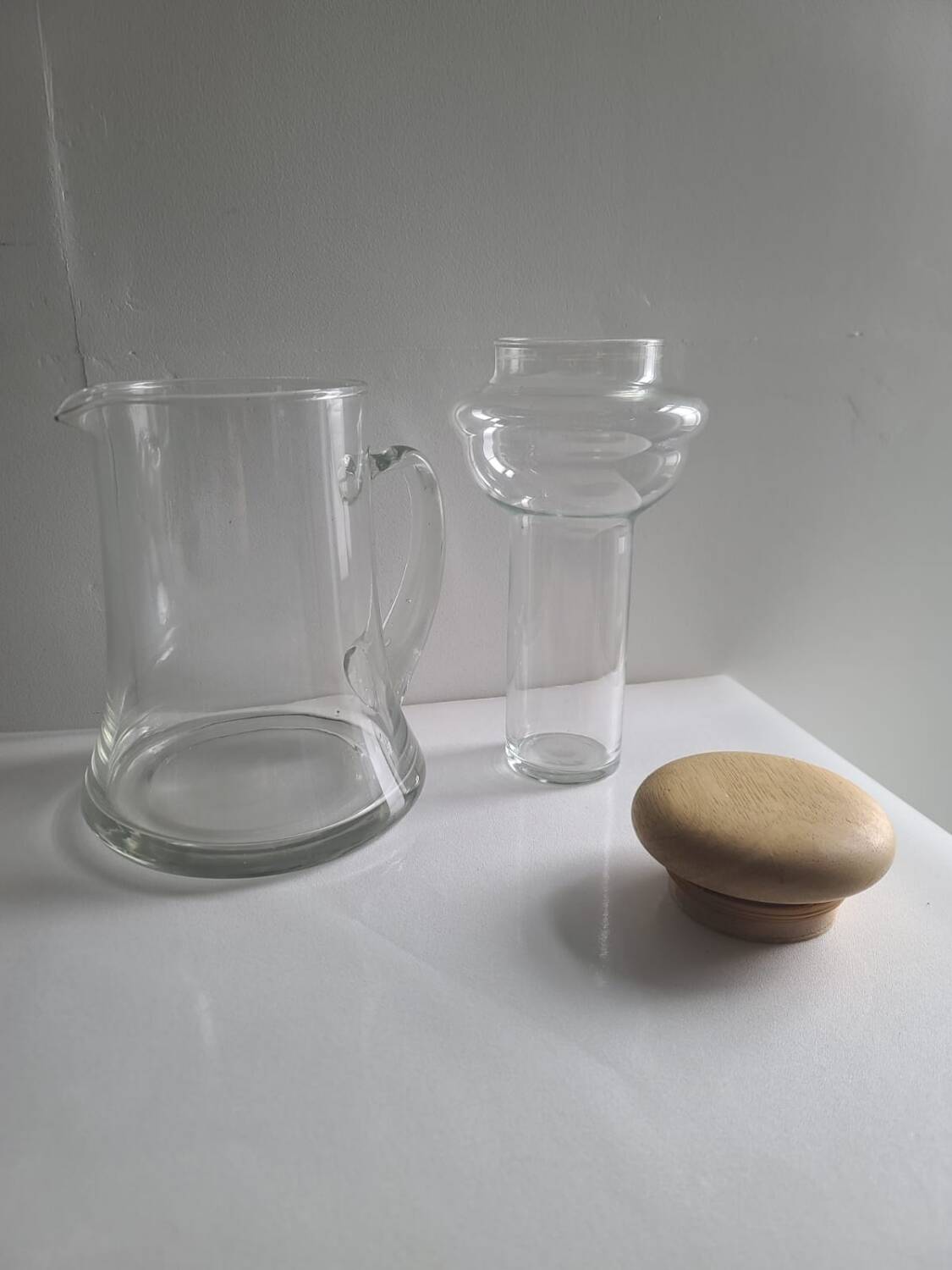 Borosilicate glass pitcher with infuser and wooden lid #PIMR