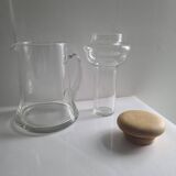 Borosilicate glass pitcher with infuser and wooden lid #PIMR