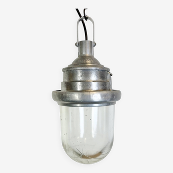 Industrial soviet aluminium factory pendant lamp, 1960s