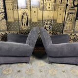 Pair of art deco period club armchairs