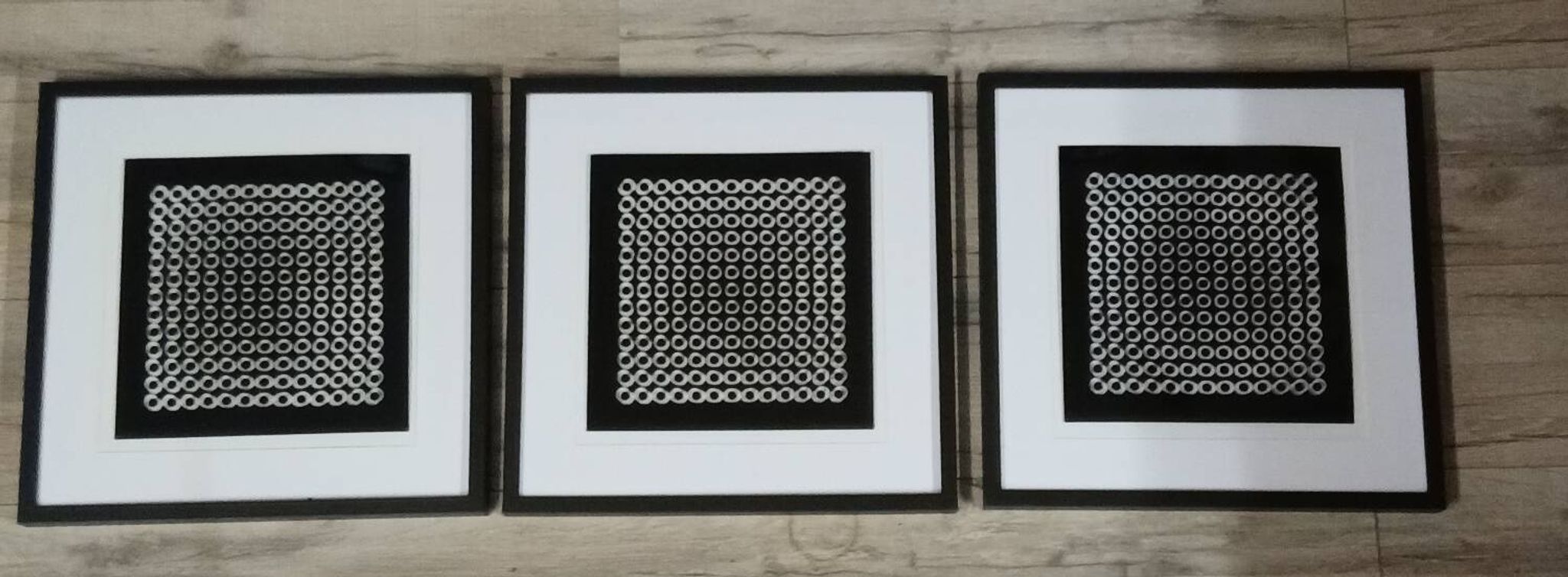Triptyque Vintage Art Optique - Style Vasarely - Cadres 40x40cm