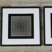 Triptyque Vintage Art Optique - Style Vasarely - Cadres 40x40cm