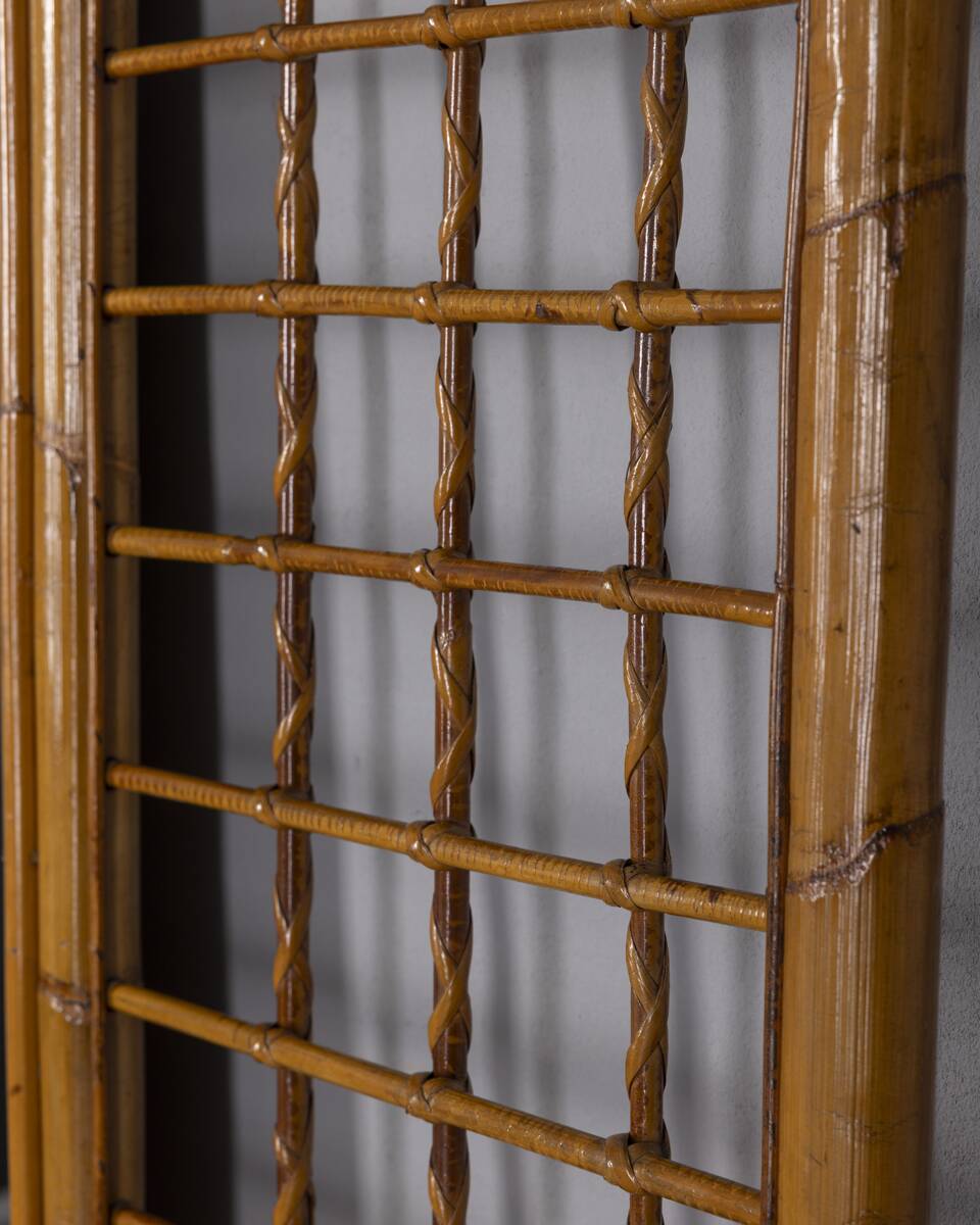 Vintage 1960s bamboo wall coat rack, Italian design