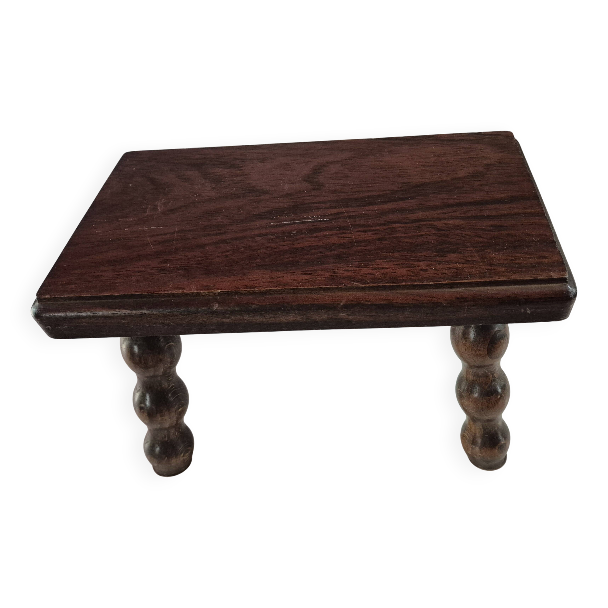 Mini footstool with vintage twisted legs.