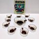 Set of Ten Smoked and Crimson Murano Glass Dessert Bowls in the style of Ze