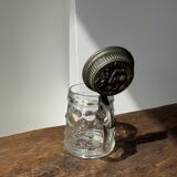 Alsatian beer mug with figurative pewter lid