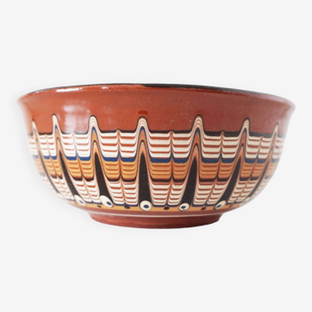 Terracotta salad bowl Bulgaria folk art