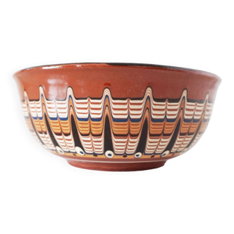 Terracotta salad bowl Bulgaria folk art