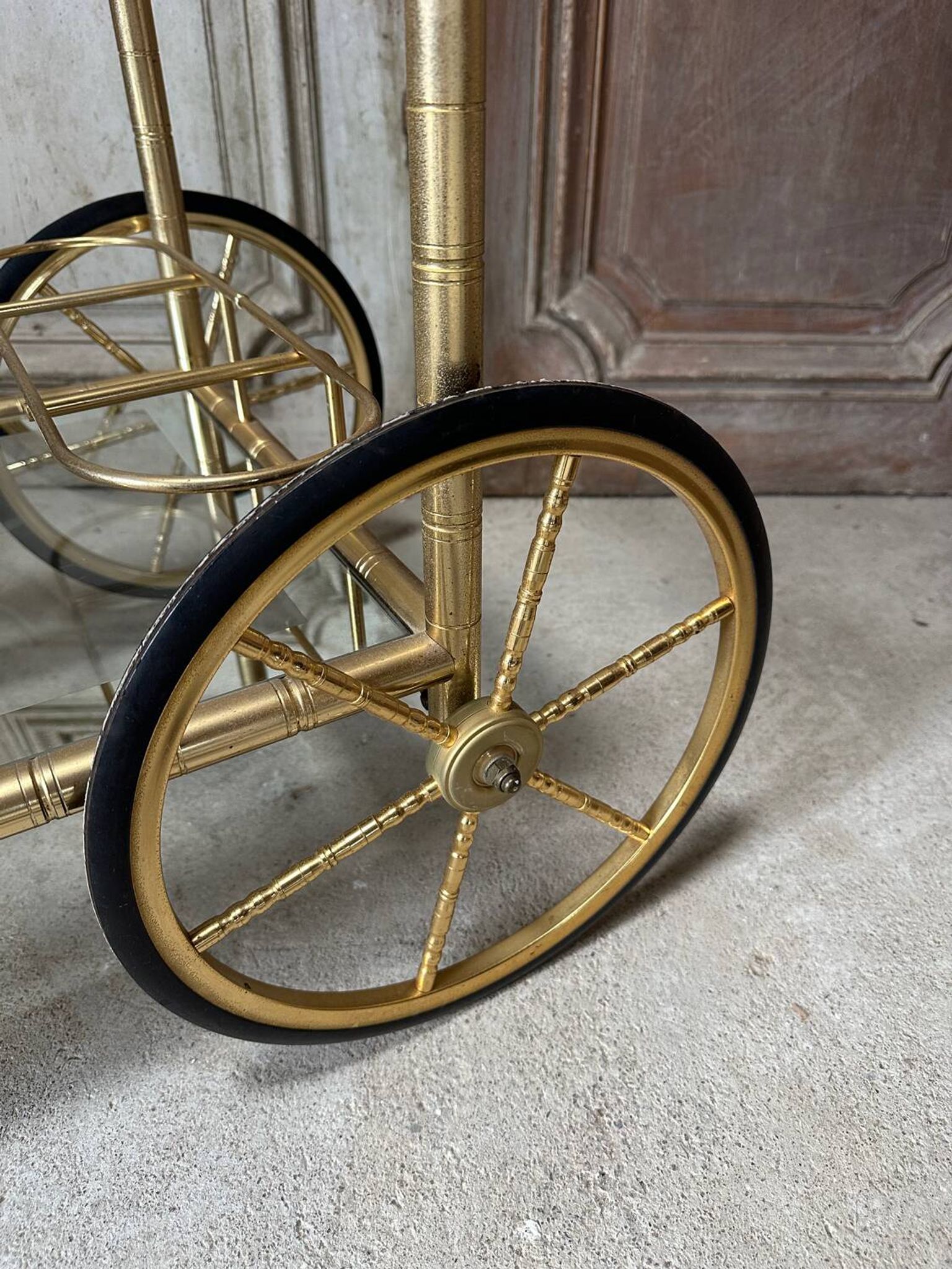 Vintage gold bar cart