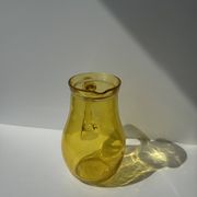 Pichet vintage en verre jaune