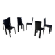 Chaises de salle à manger en cuir noir par De Couro Brazil, années 1980 - lot de 6