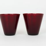 Quatre verres à boire Kartio de Kaj Franck style milieu du siècle par Nuutajarvi Nottsjo Finlande