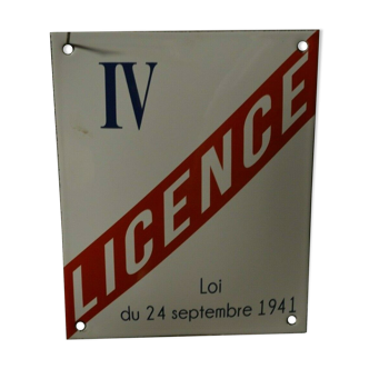 Enamel plate license IV