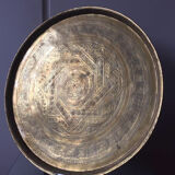 Islamic art Tray with ornaments and Arabic scripture calligraphy