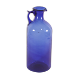 Antique handblown cobalt blue pitcher bottle, ca 1900.