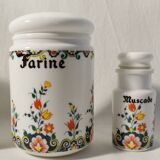 Lot de 4 pots à épices vintage - motifs fleuris -  made in Italy