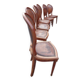 Louis XVI style mahogany chairs x 6