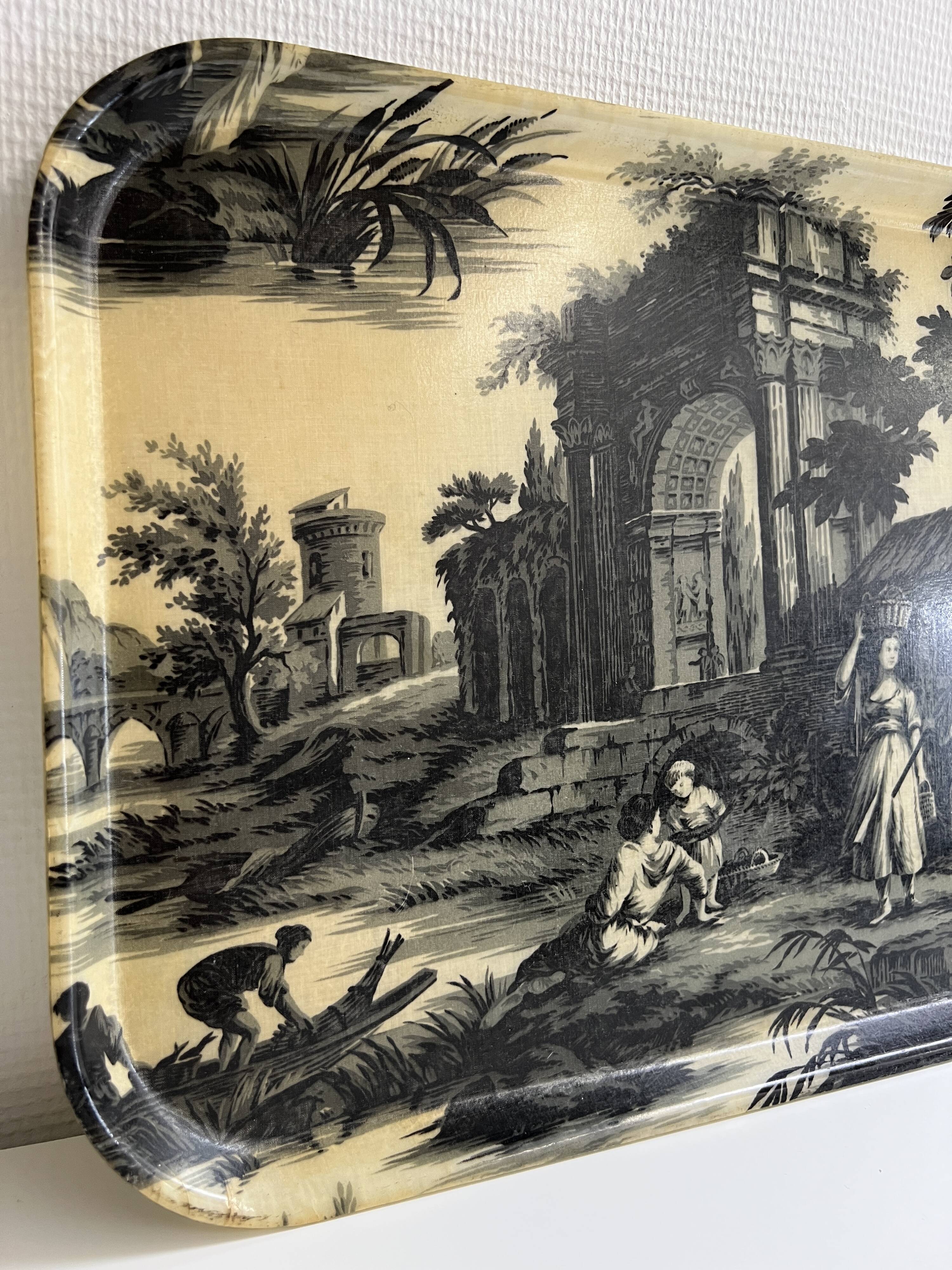 Fiberglass top canvas de Jouy style