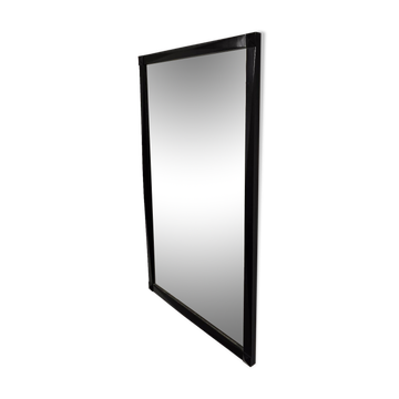 Vintage 1970s Wall Mirror with Black Wooden Frame