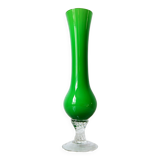 Green opaline soliflore vase 1960